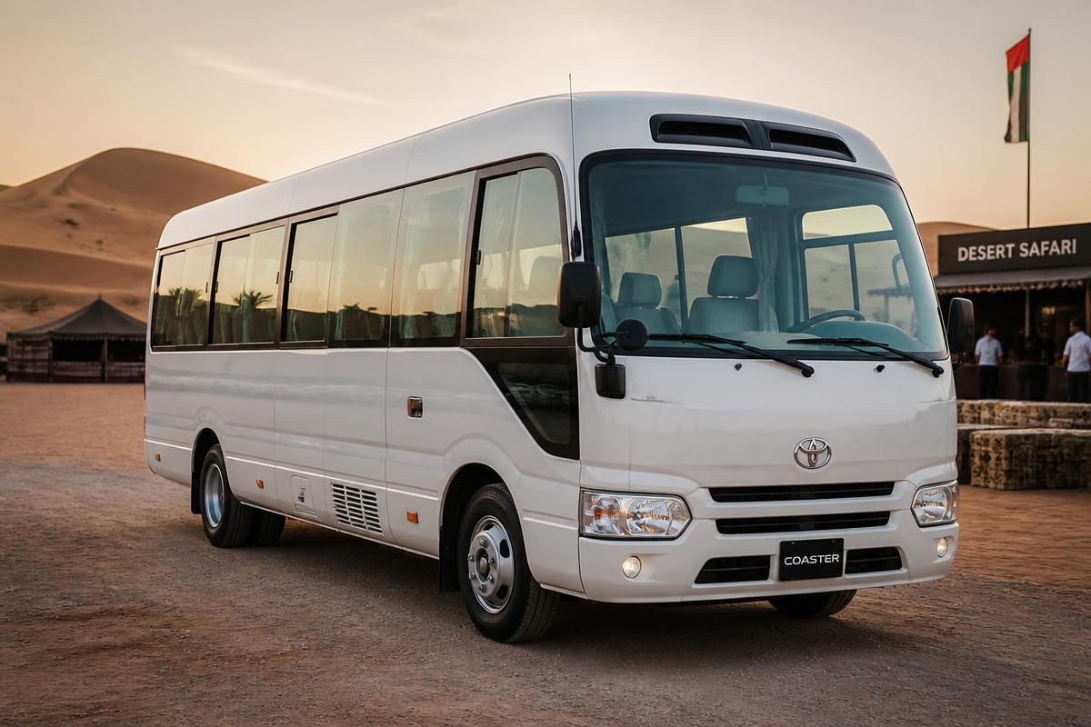 22-Seat Coaster Bus for rent with driver in Dubai