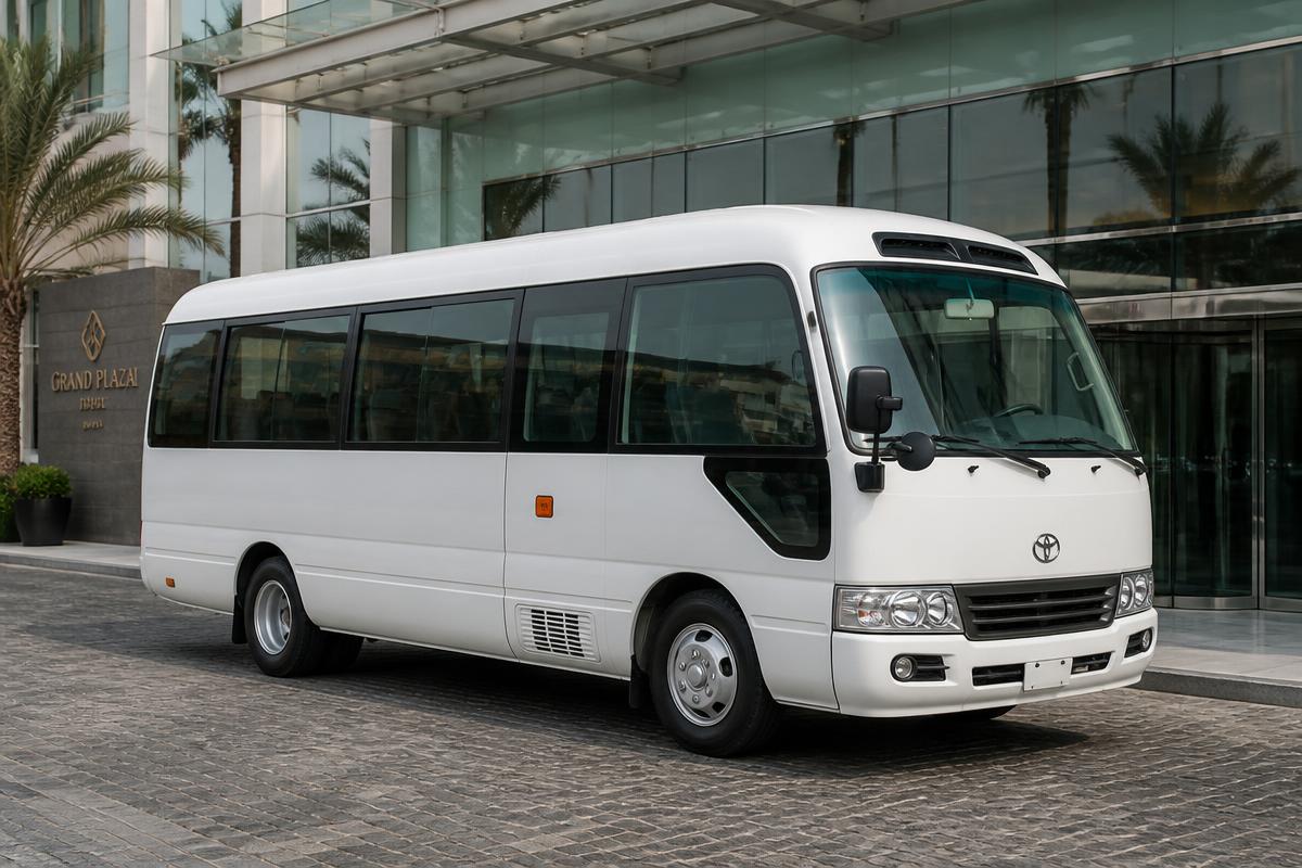 30-Seat Coaster Bus for rent with driver in Dubai